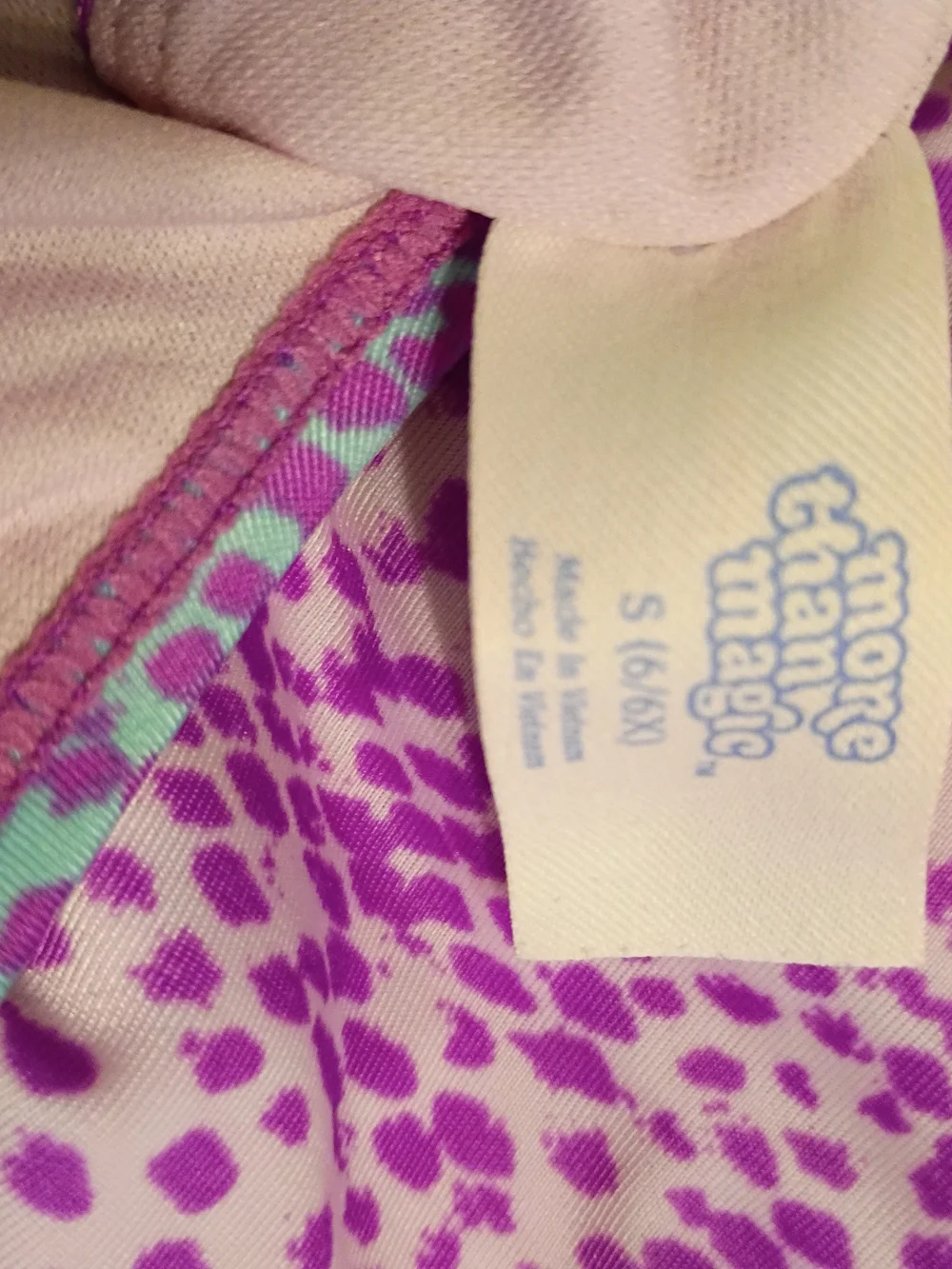 2/$10 Kids Pink Purple Printed One-Piece Swimsuit Small 6/6x Snakeskin